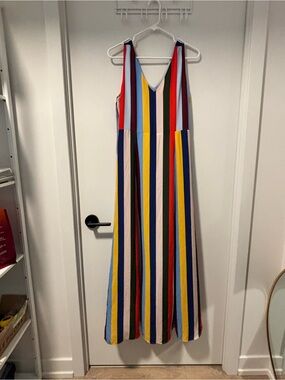 Carolina Belle Bright Striped V-Neck Dress